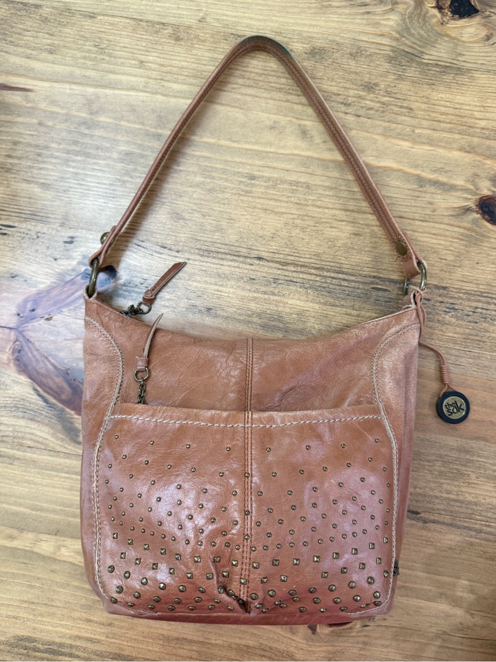 The SAK Brown Studded Shoulder Bag